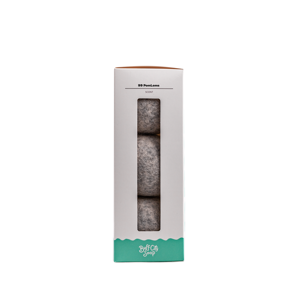 99 PomLems Wool Dryer Balls (Set of 3) by Buff City Soap Supply, LLC