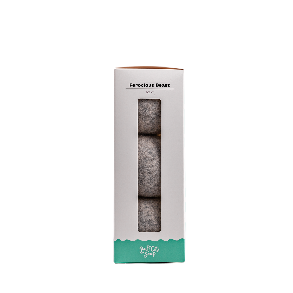 Ferocious Beast Wool Dryer Balls (Set of 3) by Buff City Soap Supply, LLC