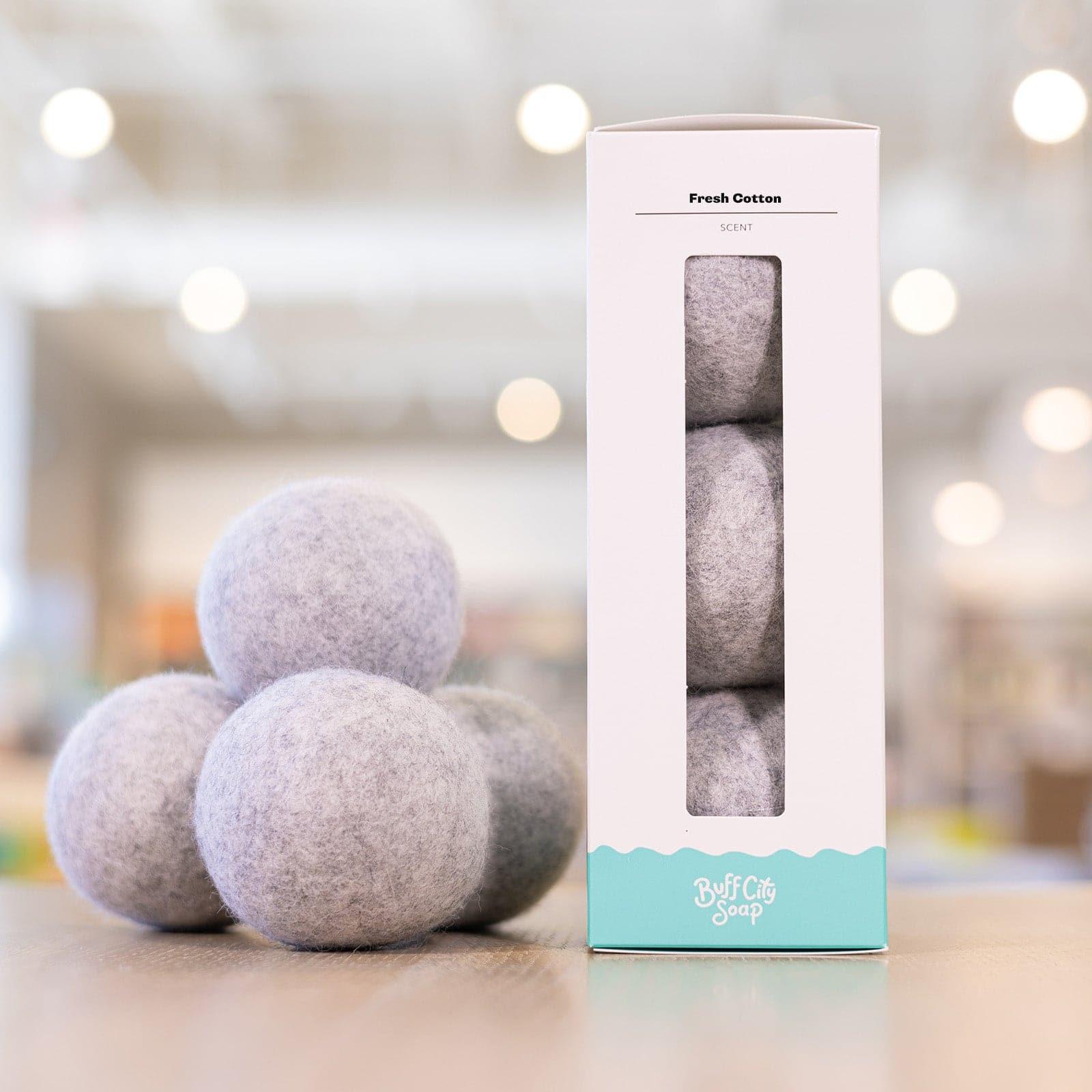 Fresh Cotton Wool Dryer Balls (Set of 3) by Buff City Soap Supply, LLC
